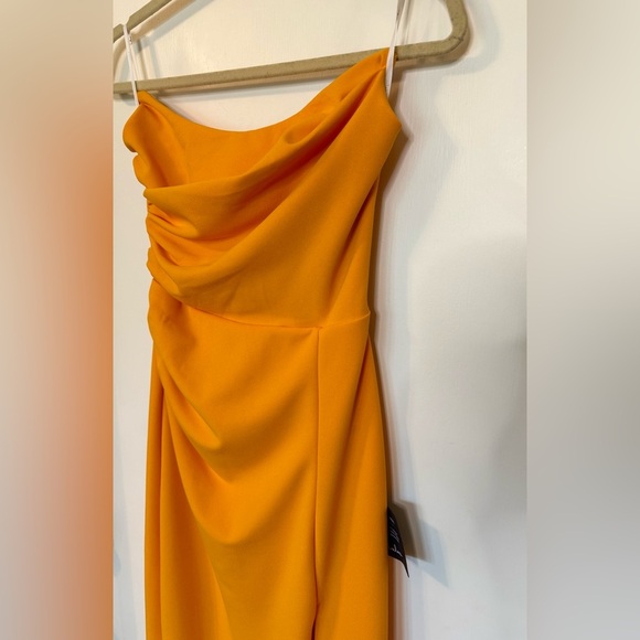 Lulu’s Malia Golden Yellow Ruched Strapless Maxi Dress NWT- Size Small - Picture 7 of 11